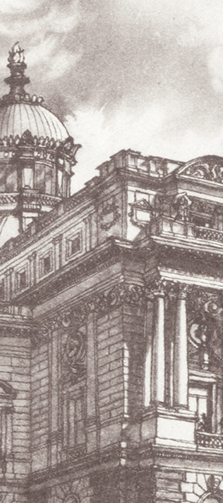 Library of Congress Detail Lithograph Print Art By Rich Ahern
