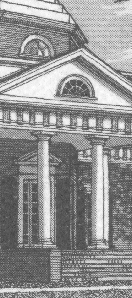 Monticello Detail Lithograph Print Art By Rich Ahern